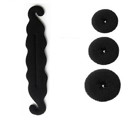

Stylazo Hair Donut Pack of 3 All different sizes Bun In Black color Bun Black Be the first to Review this products Combo pack And Hair Donut Bun Maker Magic Clip Twist Turn Hair Accessory For Women Hair Accessory Set(Black)