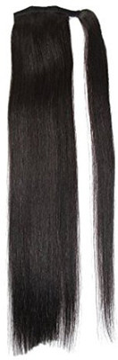 

MORGES Wrap Around Straight Extension Ponytail For Girls And Women Styling, Black, Pack Of 1 Hair Extension