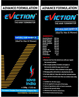 

Eviction Pre Wedding & Honeymoon Special 100% Natural Permanent Hair Eliminating the root & Inhibitor for Men & Women 100ml Cream(100 ml)