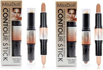 

MISS DOLL Highlight and Contour Stick -9884 (Beige) Mega pack 2 Highlighter((Beige))
