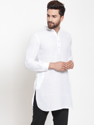 WESTCLO Men Solid Gown Kurta(White)