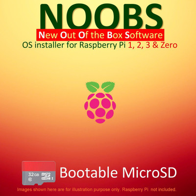 OSGuru NBS32 NOOBS (Latest Version) 32GB Class-10 Bootable microSD Card for Raspberry Pi 1, 2, 3 and Zero (32-Bit, 64-Bit)