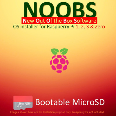 OSGuru NBS128 NOOBS (Latest Version) 128GB Class-10 Bootable microSD Card for Raspberry Pi 1, 2, 3 and Zero (32-Bit, 64-Bit)