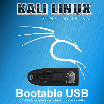 OSGuru KA16U3PST Kali Linux 2019.2 16GB Live/Install/Upgrade/Repair Bootable USB with Encrypted Persistent Storage & NUKE Password (64-Bit)
