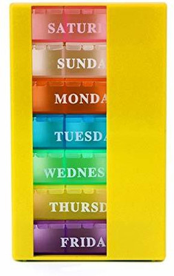 

Shrih 7 Day Weekly Pill Medicine Storage Box Pill Box(Multicolor)