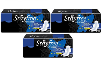 

Stayfree Advance All Nights 28+28+28 Pad Sanitary Pad(Pack of 3)