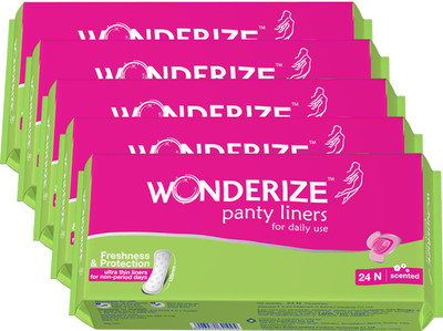 

Wonderize Panty Liners 24n (Pack of 5) Pantyliner(Pack of 24)