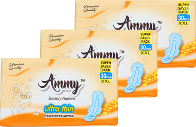 

Ammy Ultra Thin Rash Free XXL Sanitary Pad(Pack of 90)