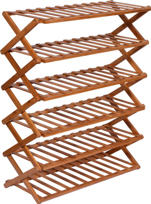 Haneez Solid Wood Shoe Rack(6 Shelves)
