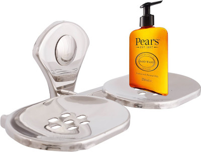 

Mclion Wall Mounted Double Soap Dish,Soap holder, Soap Case, Soap Stand -Anti Rust-Corrosion Free(Glossy Finish, Grade 202 Stainless Steel)
