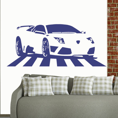 new way decals 1 cm crossing of a car in zebra cross road in your room Removable Sticker(Pack of 1)