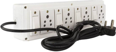 MOBIASHTA Extension Switch Board 4 Socket & 4 Switch with long Power Cable 4  Socket Extension Boards(White, 4 m)