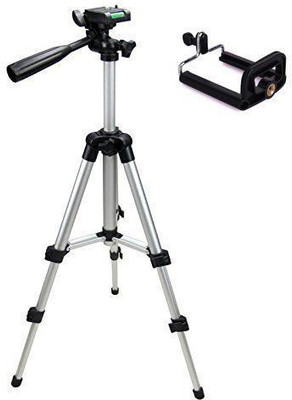 

Alafi Portable Adjustable Camera Stand With Three-Dimensional Head Tripod (Silver,Supports Up to 1500G) Tripod, Tripod Kit(Silver, Supports Up to 1500 g)