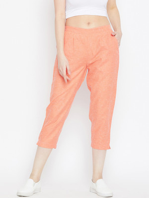 BITTERLIME Regular Fit Women Orange Trousers