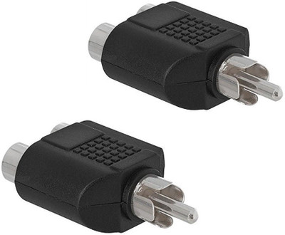 

Fangtooth TV-out Cable RCA Male Plug to 2X RCA Female Jack Splitter Adapter (Pack of 2Pcs)(Black, For TV)