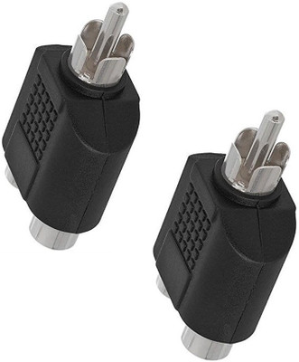 

Fangtooth TV-out Cable RCA Male Plug to 2X RCA Female Jack Splitter Adapter - (Pack of 2 Pcs)(Black, For TV)