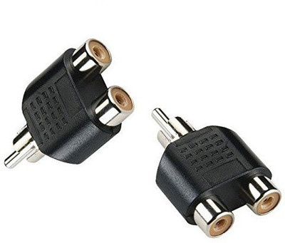 

Fangtooth TV-out Cable (Pack of 2) 1 RCA Male Plug to 2X RCA Female Jack Splitter Adapter(Black, For TV)