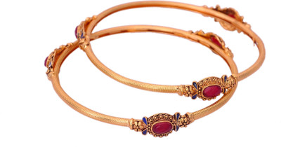 victoria Copper Diamond Gold-plated Kada(Pack of 2)