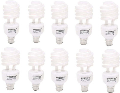 skybright 27 W Basic Spiral B22 CFL Bulb(White, Pack of 10)