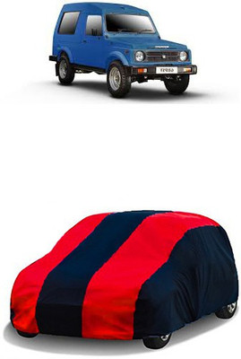 QualityBeast Car Cover For Maruti Suzuki Gypsy MG-410 (Without Mirror Pockets)(Red, Black)