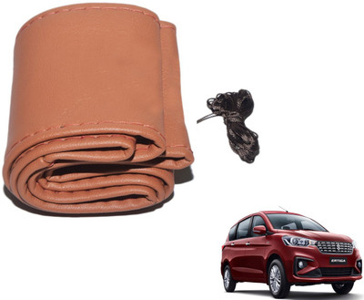 MOCKHE Hand Stiched Steering Cover For Maruti Ertiga(Tan, Leatherite)
