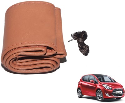 Auto Hub Hand Stiched Steering Cover For Hyundai Santro(Tan, Leatherite)