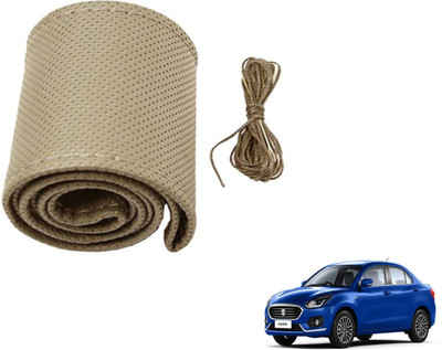 Auto Hub Hand Stiched Steering Cover For Maruti New Dzire(Beige, Leatherite)