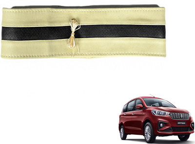 Auto Hub Hand Stiched Steering Cover For Maruti Ertiga(Black, Beige, Leatherite)