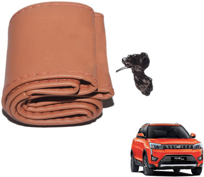 Auto Hub Hand Stiched Steering Cover For Mahindra XUV(Tan, Leatherite)
