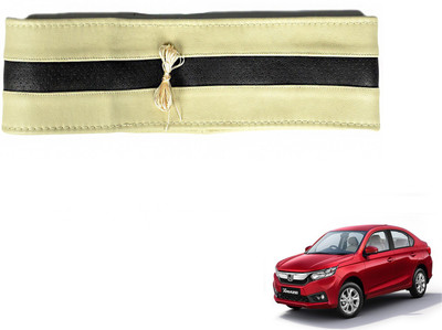 MOCKHE Hand Stiched Steering Cover For Honda Amaze(Black, Beige, Leatherite)