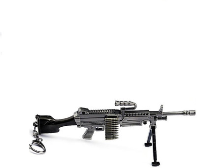 eWAVE PUBG Real 3D Metal Body Gun - M249 Model 175mm Length Key Chain Locking Key Chain(Multicolor)