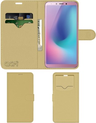 ACM Flip Cover for Samsung Galaxy A6s(Gold, Cases with Holder, Pack of: 1)