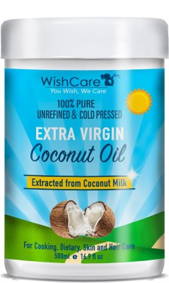 

WishCare Premium Cold Pressed Extra-Virgin Coconut Oil ( Wide Mouth Jar ) Hair Oil(500 ml)