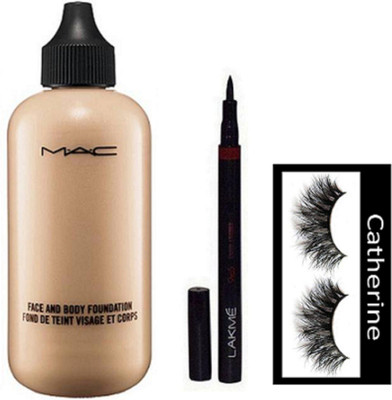 

Catherine Eyelashes, Face And Body Foundation, 9to5 Pen Eyeliner(Set of 3)
