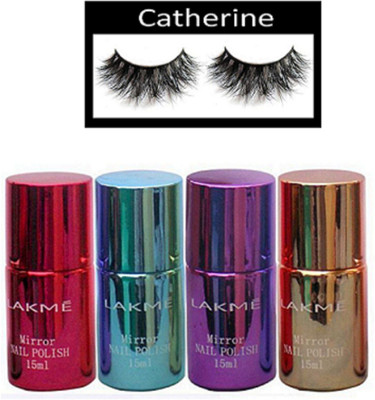 

Catherine Eyelashes, Mirror Nail Paint (Pack of 4)(Set of 5)
