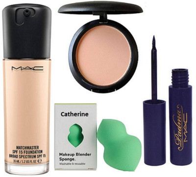

catherine Sponge Puff, Matchmaster Foundation & Compact & Padma Eyeliner(Set of 4)