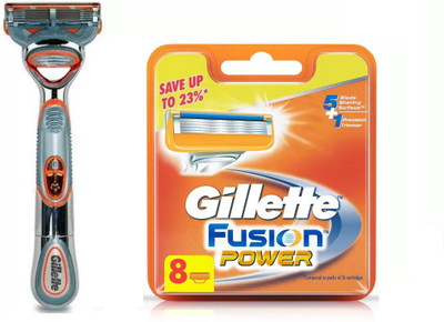 

Gillette Fusion Power Razor with 8 Shaving Cartridges(Set of 2)
