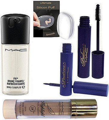 

Ultimate Silicon Puff, Prep+Prime Highlight, Padma Eyeliner, Mascara, Fix+Brume(Set of 5)