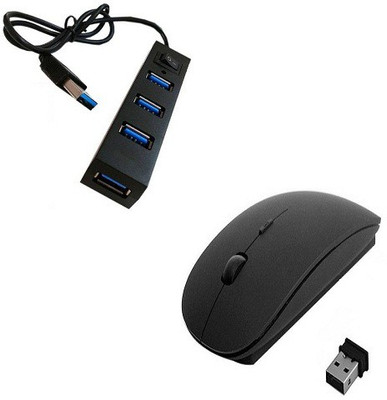 

technigent 2.4Ghz Ultra Slim Wireless Optical Mouse With 4 Port High Speed Port Combo Set