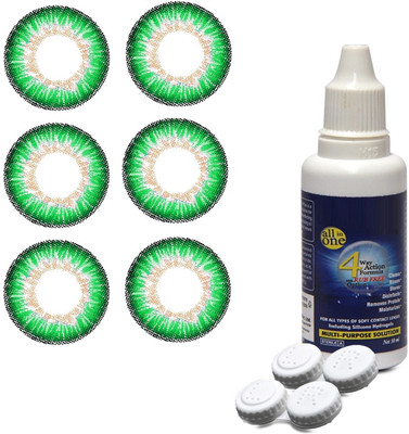 

TruOm Attractive Fashion Makeup Eye Lenses With Multisol & Case Box Monthly Contact Lens(0, Multicolor, Pack of 3)