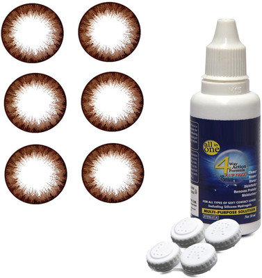 

TruOm Multicolor Attractive Fashion Makeup Eye Lenses With Multisol & Case Box CL03 Monthly Contact Lens(0, Multicolor, Pack of 3)