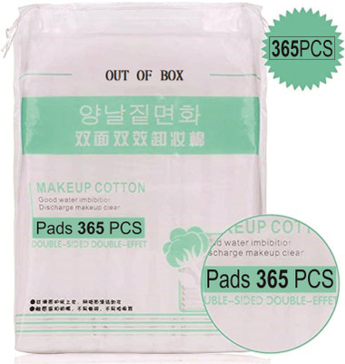 

Out Of Box 100% Pure 3 Layer Cotton Makeup Remover, Nail Polish Remover Pads 365-Piece Hypoallergenic & Absorbing Cotton Pads Unbleached 60X50mm(365 Units)