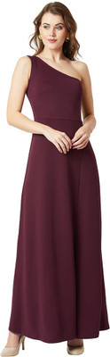 Miss Chase Women Gown Maroon Maxi/Full Length Dress