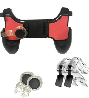 

lifemusic Combo Game pad for Mobile Phone Controller L1R1 Shooter Trigger Fire Button Knives Out for Pubg Game Joystick L1 R1 5 IN 1 Gaming Accessory Kit(Red, White, Black, For Android, iOS)