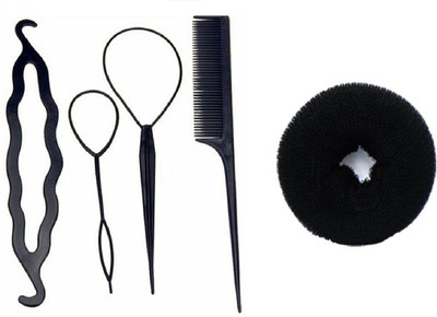 

OSking Hair Accessory Topsy Tail Hair Braid Ponytail Maker Hairpin Clip Comb Headwear Braiding Hair Styling Tools Hair Accessory Set and Hair Donut For Women And Girls HAir Accessory Hair Accessory Set(Black)