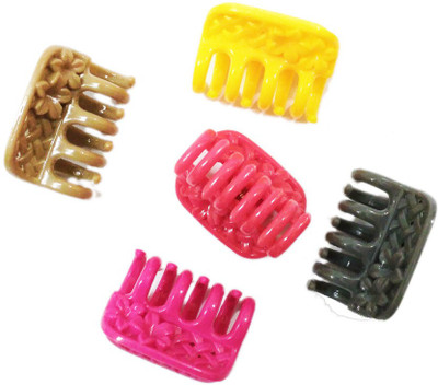 

GaDinStylo 5 Pcs Small Plastic Multi Color & Fancy Hair Clutchers Hair Claw(Multicolor)