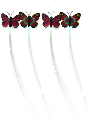 

Rexter Party Wear Color Changing Light Emitting Butterfly Braids Hair Fiber for Evening Parties (Pack of 4, length 35 cm) Hair Clip, Hair Pin, Hair Accessory Set (Multicolor) Hair Accessory Set, Hair Clip, Hair Pin(Multicolor)