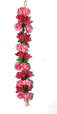 

GaDinStylo Fashionable Pink Red Fabric Hair Gajra, Flower Juda Gajra | Juda Band Hair Accessories for Women Girls Hair Accessory Set(Multicolor)