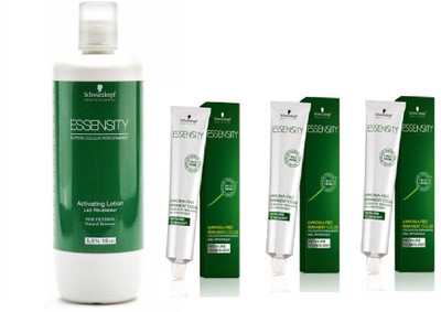 

Schwarzkopf Essensity Hair Color Tube No. 5-0 Light Brown 60 mL each (3 tube) + 1 Essensity Oil Developer 1000 ml Hair Color(Light Brown)
