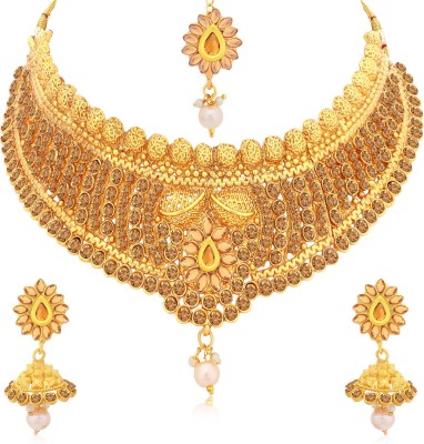 Sukkhi Alloy Gold-plated Gold, Bronze Jewellery Set(Pack of 1)